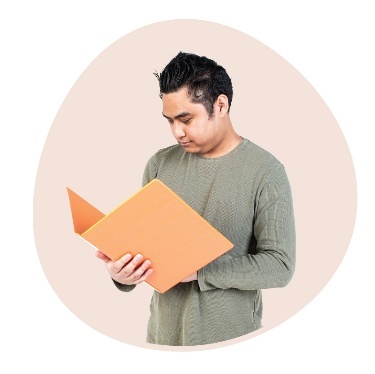 A person reading a document.