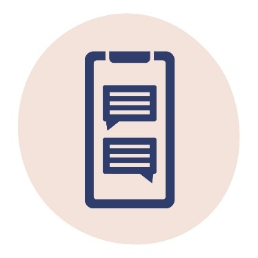 A smart phone showing a chat conversation.